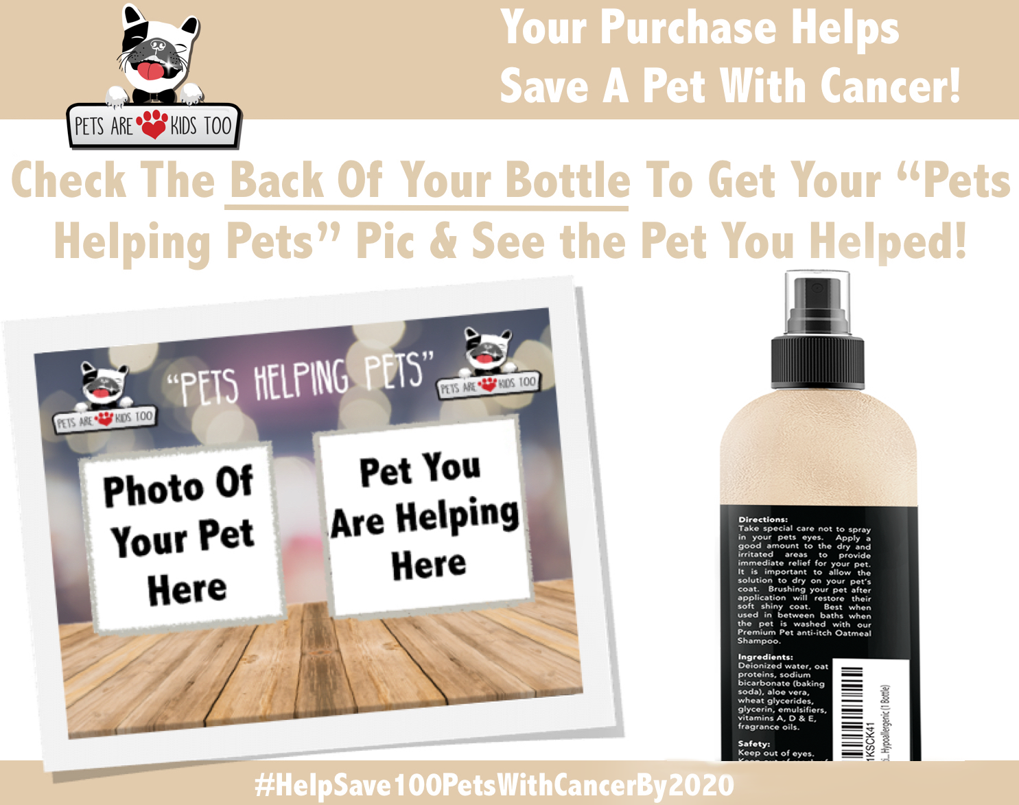 Your purchase helps save a pet with cancer